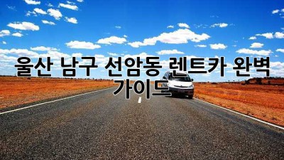 울산 남구 선암동 렌트카: 완벽 가이드