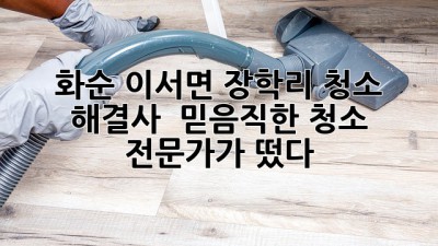 ✨ 화순 이서면 장학리 청소 해결사! ✨ 믿음직한 청소 전문가가 떴다!