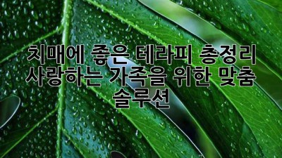 🧠✨ 치매에 좋은 테라피 총정리: 사랑하는 가족을 위한 맞춤 솔루션 💖