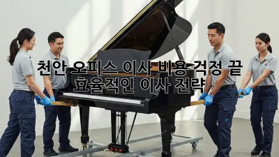 천안 오피스 이사, 비용 걱정 끝! 효율적인 이사 전략
